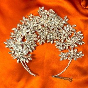 New Rhinestone teardrop headband with 2 bobby pins (LB315)